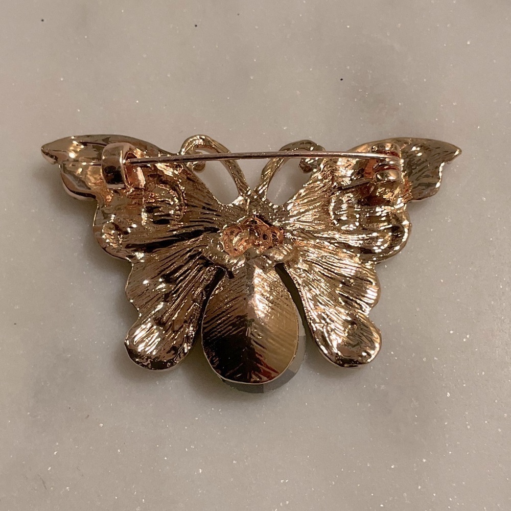 Gold Toned Butterfly Brooch - Picture 3 of 3